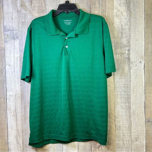 Croft & Barrow Large Green Polo w/3 Button Neckline. & Short Sleeves - Picture 1 of 9